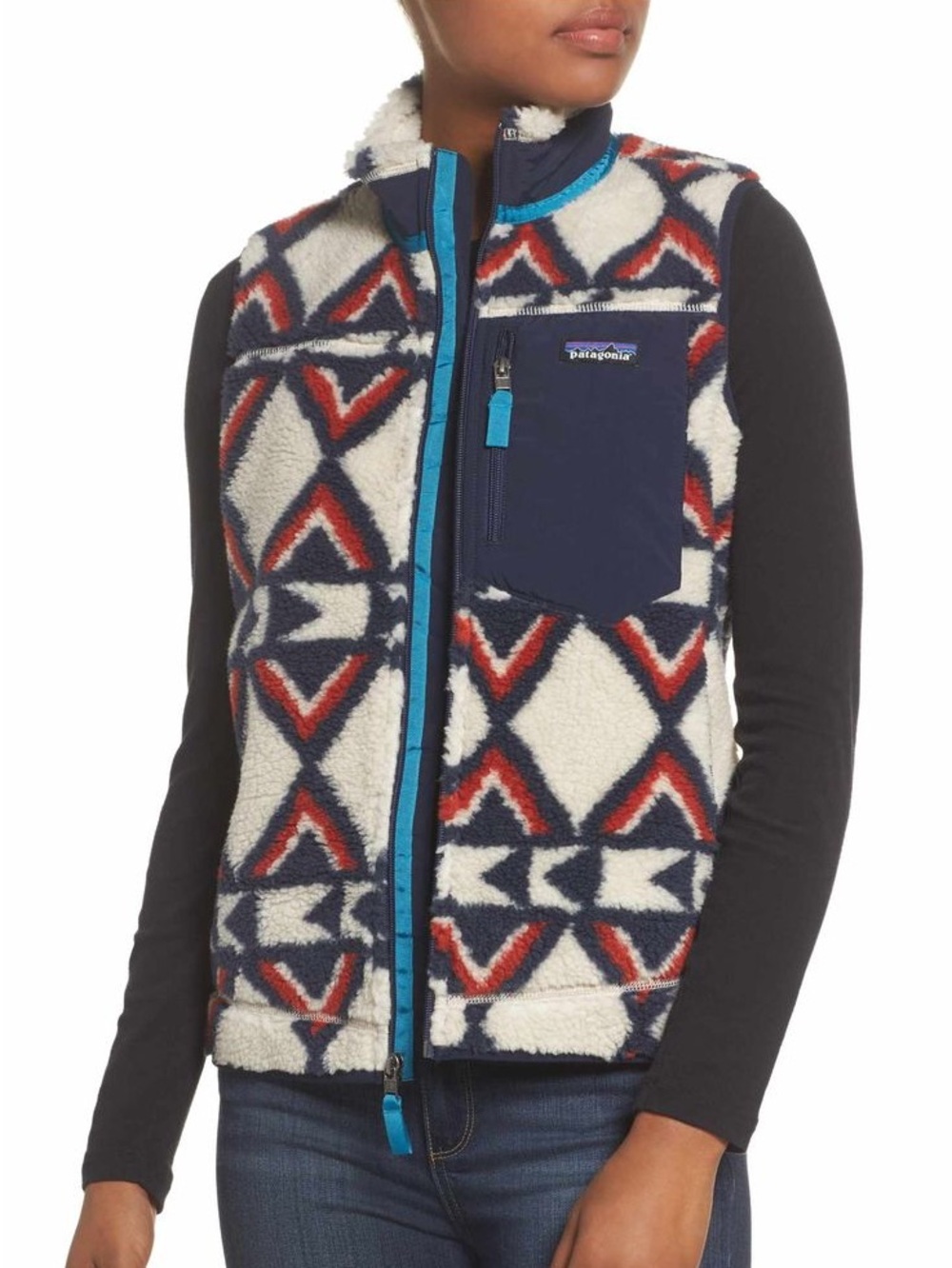 Patagonia Classic Retro-X Fleece Vest Size Small Brass Hawk Smolder Blue Sherpa‎ - Picture 14 of 14